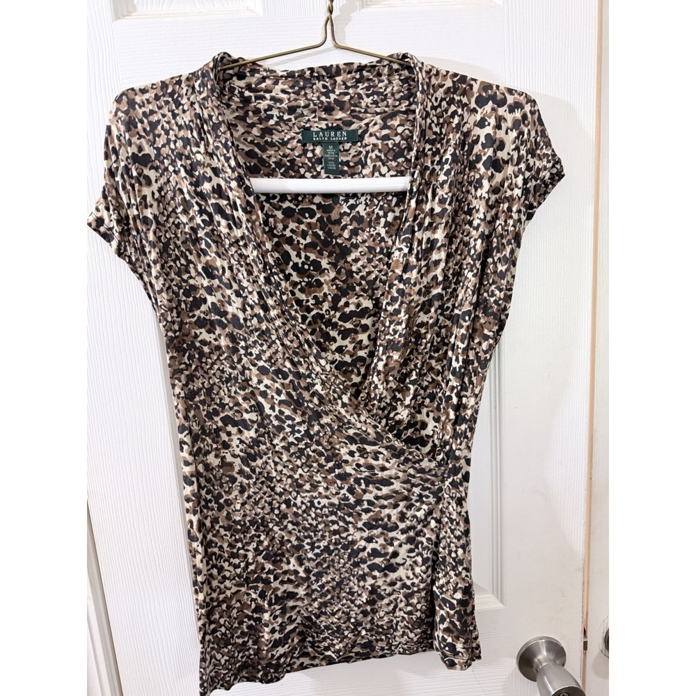 Ralph Lauren Abstract Animal Print Top Size Medium